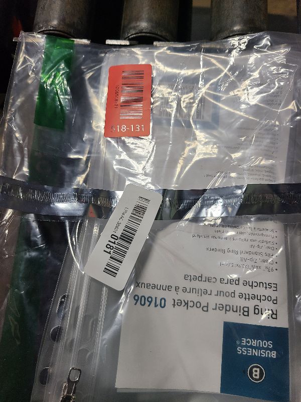 Photo 1 of 1IntheOffice Clear Pencil Pouch for 3 Ring Binder, Ring Binder Pockets with Zipper, Vinyl, 6 Pack