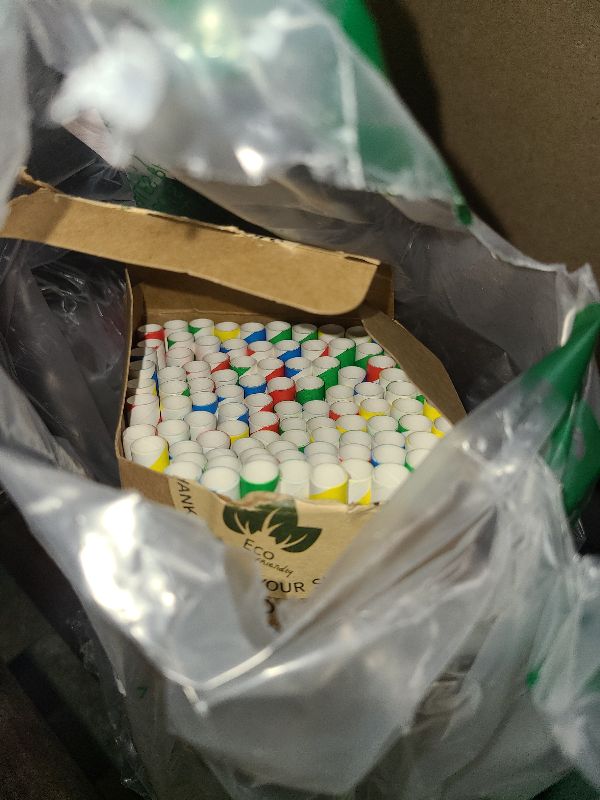 Photo 1 of [10mm Wide] Chunspak 6" Short Fat Colorful Striped Paper Drinking Straws Disposable 100 Counts for Smoothie, Milkshakes, Thick Drinks - Biodegradable