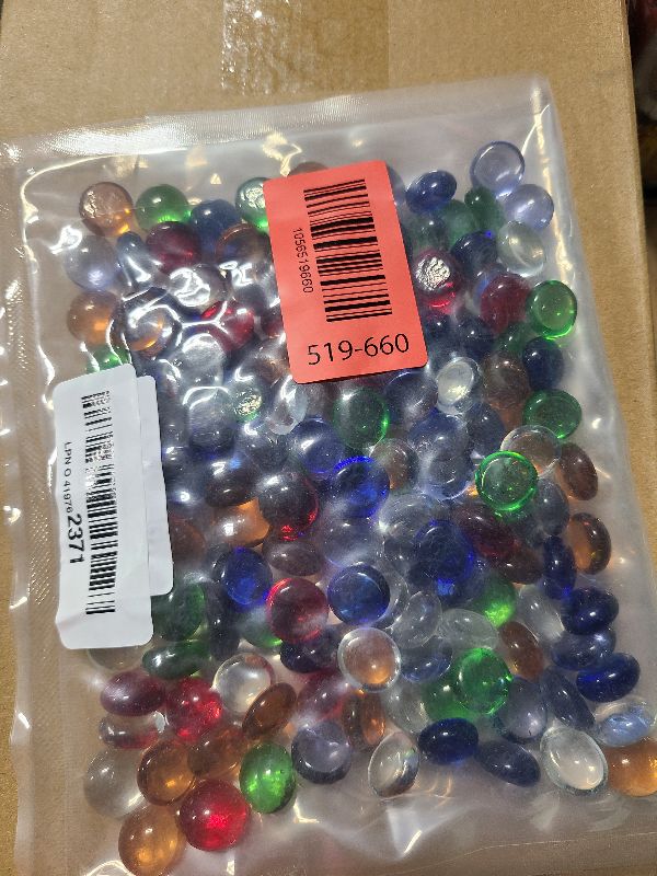 Photo 1 of 1 LB Mix Color Glass Beads, Mini Flat Glass Marbles~150PCS for Vase Fillers, Floral Bottom Mancala Gems Pebbles Fish Tank Rocks for Table Scatter Aquarium,Home Decorative Art Craft Supplies(0.5"~0.7")