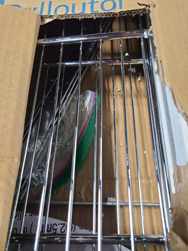 Photo 1 of 2 Tier Pull Out Cabinet Organizer, 14" W x 21" D Heavy-Duty Metal Sliding Drawer Shelf for Kitchen Cabinets, Chrome, Doesn't Include Door Fittings