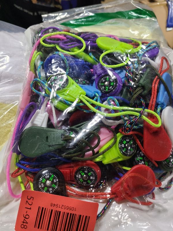 Photo 1 of 100 Pack Mini Kids Compass for Navigation Lesson, Bulk Plastic Compass for Outdoor Hiking, Party Favor, Boy Scout or Survival, Children's Classroom Navigational Tool