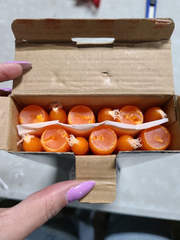 Photo 1 of 12-Pack Orange Taper Candles - 10 Inch Unscented Dripless Candlesticks, Long Burning for Halloween, Thanksgiving, Fall Decor & Dinner Parties