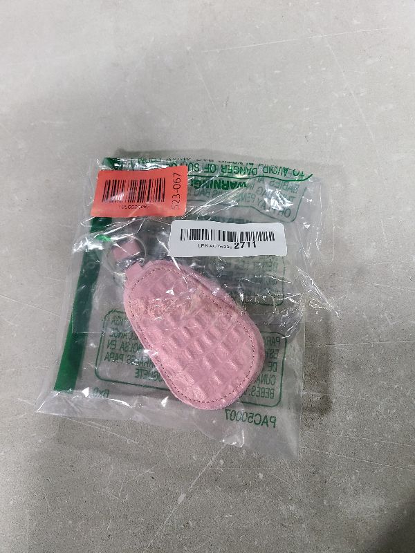 Photo 1 of DUSCOKE Leather Car Keychain Case Holder - Keyring Zipper Bag Auto Key Fob Cover Case with Metal Hook - Car Key Case Smart Key Fob Protector for Remote Key Fob (Pink)