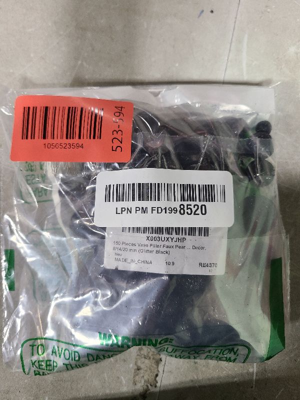 Photo 1 of 150 Pieces Vase Filler Faux Pearls Vase Makeup Beads No Hole Gloss Bead Mixed Sizes Round Pearl for Home Party Wedding Decor, 8/14/20 mm(Glitter Black)