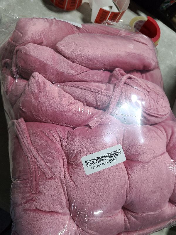 Photo 1 of 2 Pack Square Seat Cushion Chair Pads for Kitchen Dining Chairs, Soft Comfort Velvet Chair Mat Pillow Cushions with Ties for Office Desk Living Room Tatami 15.5", Pink