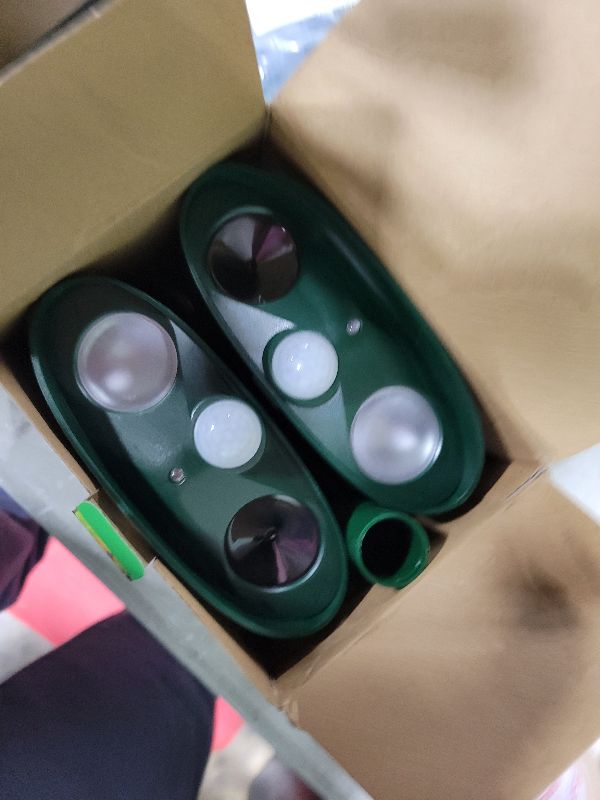 Photo 1 of 2 Pack 2025 Squirrel Fortress Pro Solar Ultrasonic Animal Repellent Outdoor, Deer Repeller with Motion Sensor & Flash Light, Waterproof Dog Skunk Raccoon Rabbit Cat Deterrent for Yard Farm