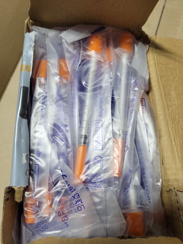 Photo 1 of 1mL Syringe 31G 1/2 Inch, Individually Wrapped, Pack of 100