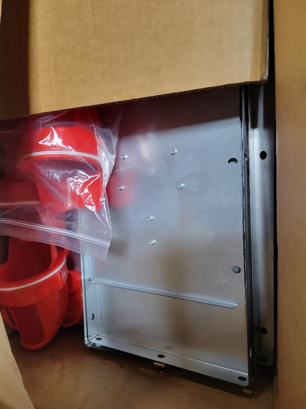 Photo 1 of ?Tgeyd Chicken Feeder Box 30 lbs Galvanized Metal, 6 Feeding Ports, Comes with Metal Feeder Box Stands for Chickens, Ducks, Geese