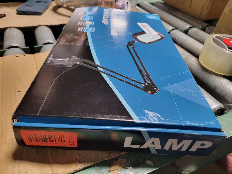 Photo 1 of 10X Rectangle Magnifying Glass with Light and Clamp, 5 Color Modes Stepless Dimmable, Lighted Magnifier with Stand Hands Free, Flexible Swing Arm LED Desk Lamp for Close Work, Craft, Reading, Painting