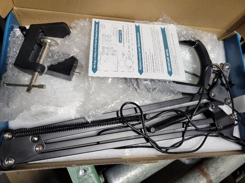 Photo 1 of 10X Rectangle Magnifying Glass with Light and Clamp, 5 Color Modes Stepless Dimmable, Lighted Magnifier with Stand Hands Free, Flexible Swing Arm LED Desk Lamp for Close Work, Craft, Reading, Painting