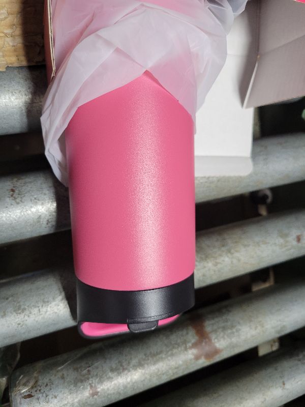 Photo 1 of 24 oz Insulated Water Bottle for Work: 3 Lids, Leakproof, Keep Cold 24H, Car Cupholder Friendly, Stainless Steel Water Flask with Straw and Spout Caps for Sports, Gym, School, Cycling (Tropical Pink)