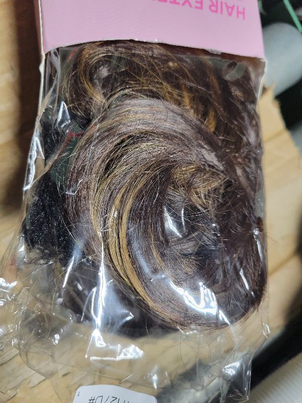 Photo 1 of 14 Inch Ponytail Extension - Soft Wavy Pony Tails Hair Extensions, Claw Clip Ponytail Extension, Synthetic Hair Extensions Ponytail, Clip in Ponytail (Color: Brown with Blonde Highlights)