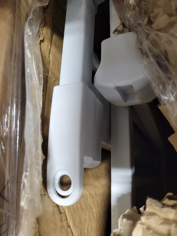 Photo 1 of 24-29 Inch Narrow Baby Gate, Pressure Mounted No Drilling Dog Gate for Stairs & Doorways, White Metal Safety Gate Indoor for Kids and Pets