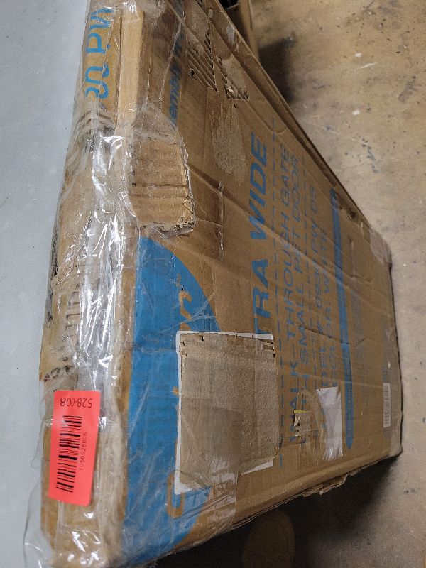 Photo 1 of 24-29 Inch Narrow Baby Gate, Pressure Mounted No Drilling Dog Gate for Stairs & Doorways, White Metal Safety Gate Indoor for Kids and Pets