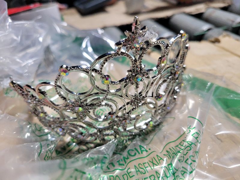 Photo 1 of (Tall) Princess Tiara for Adults Silver Crown Spiky Star Bubbl Movie-Themed Headband for Witch Birthdays Halloween Gatherings