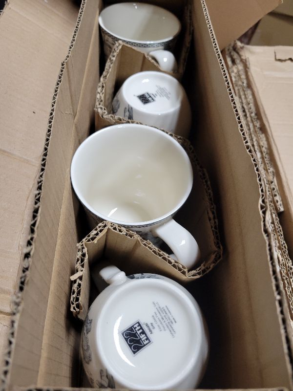 Photo 1 of 222 Fifth Adelaide 16-Piece Casual Grey Porcelain Dinnerware Set – Service for 4, Classic Toile Bird & Floral Design, Microwave & Dishwasher Safe, for Everyday Dining & Entertainment