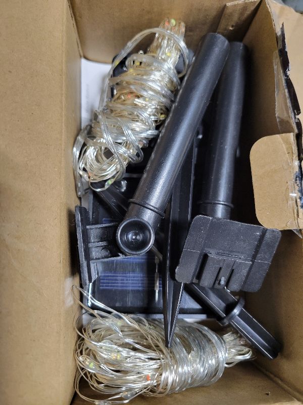 Photo 1 of 2 Pack Total 200 LED 66FT Solar Powered Copper Wire String Lights Outdoor, Waterproof, 8 Modes Fairy Lights for Garden, Patio, Party, Yard, Christmas (Multicolor)