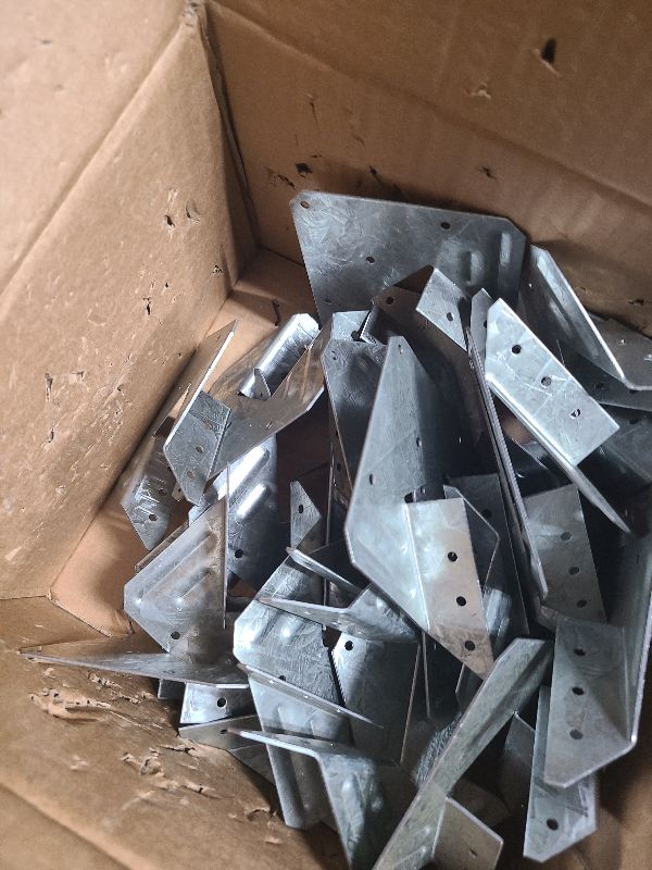 Photo 1 of (25-Pack) Calvana 16-Gauge Hurricane Ties, Rafter Hanger, Hurricane Straps, Pergola Brackets, Galvanized Finish, Rust-Resistant & Reliable, for Connecting Wooden Rafters, Patio Beams, Roof Trusses