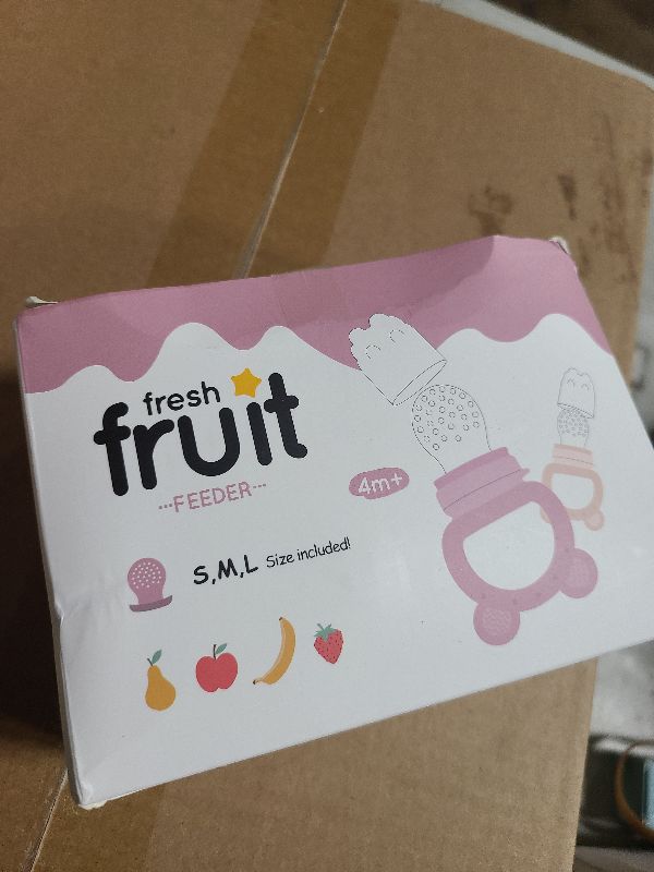 Photo 1 of 2 Pack Silicone Baby Fruit Feeder with Mini Freezer Tray, Breastmilk Popsicle Molds for Baby Teething Relief, Fresh Food Feeder for Safe Infant Self Feeding, Extra Food Pouches - Pink