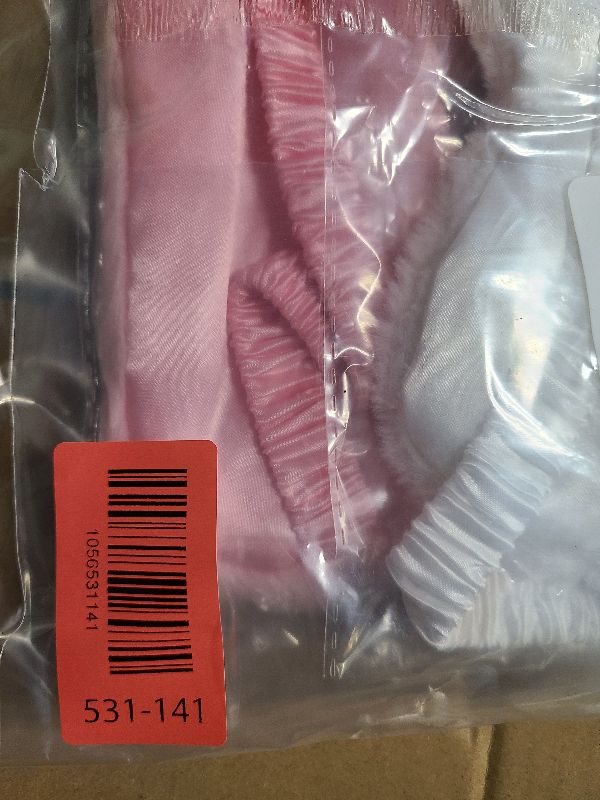 Photo 1 of 2 Pcs Plush Fluffy Eye Mask Soft Sleeping Blindfold Eye Cover Comfortable Furry Faux Fur Sleeping Mask Satin Nap Night Eyeshade Cover for Women Men Gift (White, Pink)