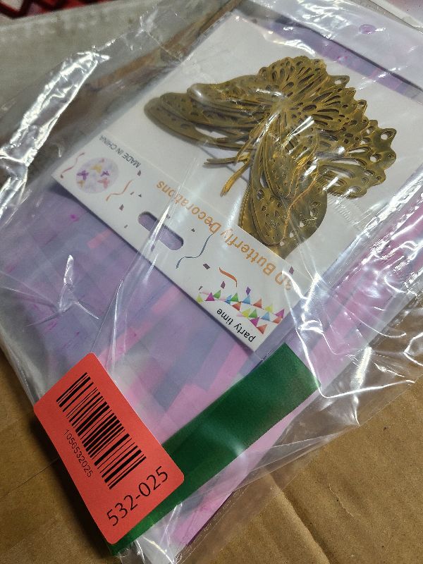 Photo 1 of 2 Pack Purple Pink Foil Fringe Curtains Streamers Backdrop for Demon Movie Hunter Theme Party Decorations, Girls Birthday, Baby Shower & Garden Butterfly Party Decorations Supplies