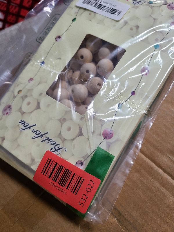 View 3 of 100pcs 20MM Wood Beads Natural Unfinished Round Wooden Loose Beads Wood Spacer Beads for Craft Making Decorations and DIY Crafts (20mm)