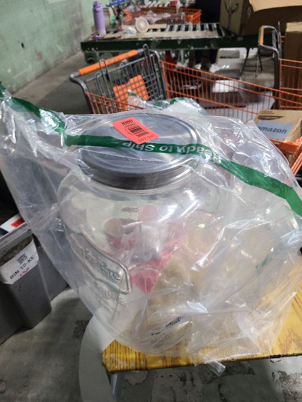 Photo 1 of 2 Gallon Glass Beverage Dispenser with Stand & Fruit Infuser, Stainless Steel Spigot - Glass Drink Dispensers for Parties, Drink Dispensers with Lids for Lemonade Sun Tea