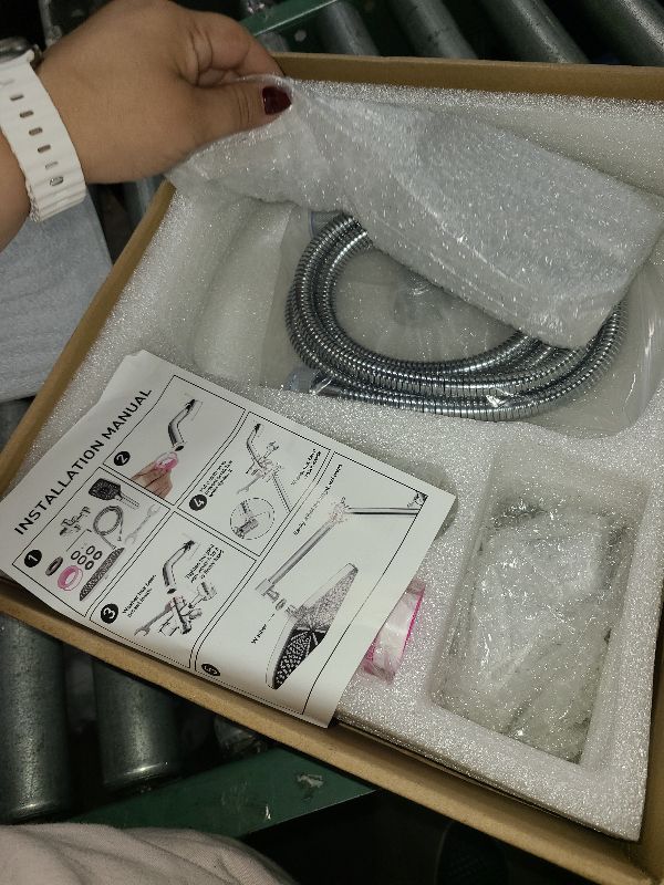 Photo 1 of 12 Inch Rain Shower Head with Handheld Spray Combo and Extention Arm, High Pressure Rainfall Waterfall Shower Heads, Dual Showerhead with 3-Way Diverter - Height/Angle Adjustable(Chrome)