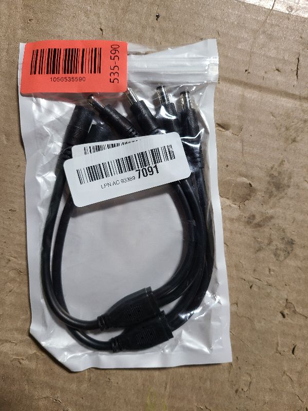 Photo 1 of 12V DC Power Splitter 5.5mmx2.1mm 1 Female to 2 Male Power Adapter 12V 5A Splitter Adapter for CCTV Camera LED Strip Router 2pcs