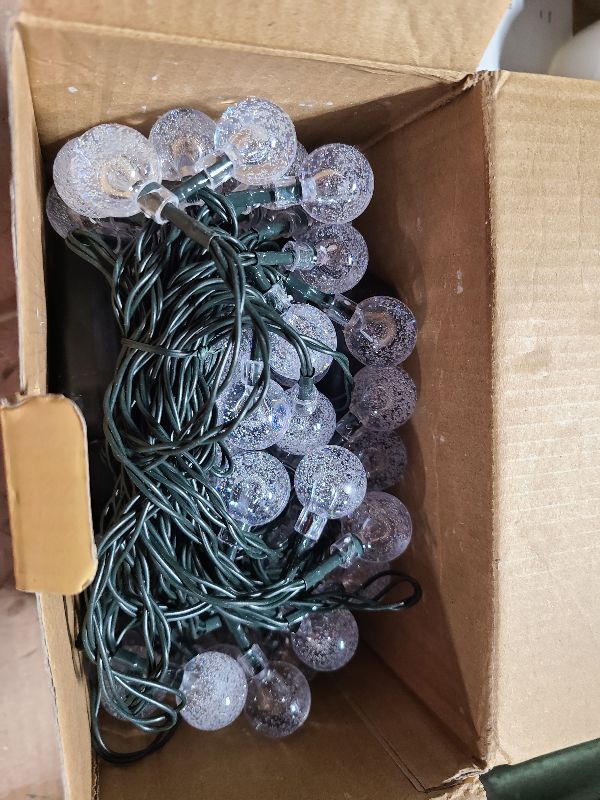 Photo 1 of 2-Pack 64FT 100 LED Crystal Globe Solar Christmas String Lights Outdoor, Waterproof Solar Lights for Outside, 8 Lighting Modes Christmas Decorations for Garden Yard Porch Wedding Patio(Warm White)