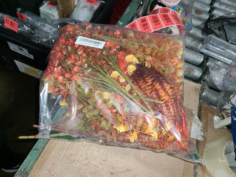 Photo 1 of 20 Bundles Artificial Fall Flowers for Outdoors Fall Thanksgiving Decorations - UV Resistant Fake Mums Faux Fall Plants Plastic Flowers for Gardens Porch Fireplace Patio Home Indoor Autumn Fall Decor