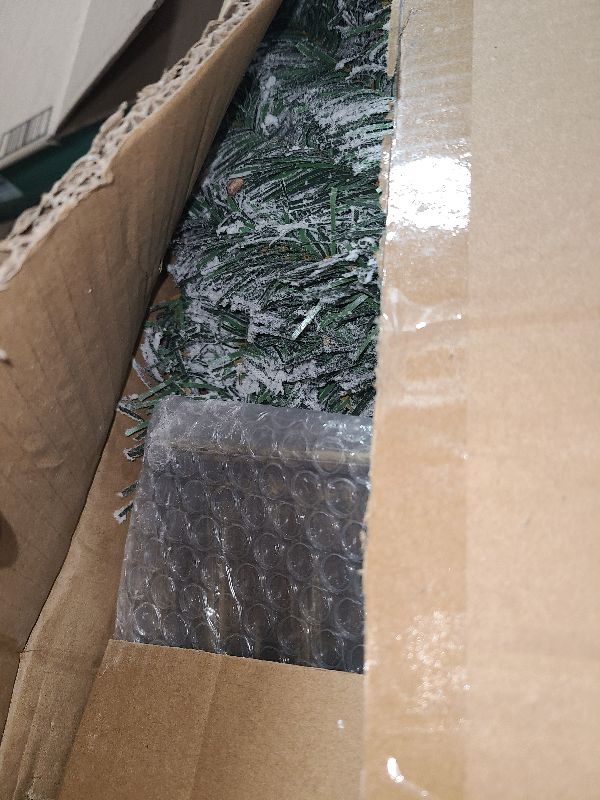 Photo 1 of 2 Pack 4 Ft Snow Flocked Christmas Entrance Tree, Artificial Xmas Tree with 60 LEDs Warm White Light Battery Operated 140 Branches 14 Pinecone Potted Tree for Outdoor Front Door Porch Home Decoration