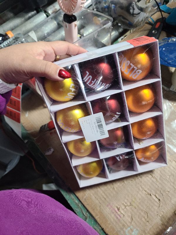Photo 1 of 12Pcs Thanksgiving Balls Ornaments Fall Plastic Hanging Ball for Home Tree 2.4 Inch Orange Red Golden Ball Ornaments Harvest Trees Decorations for Autumn Blessed Home Tree Party Decor