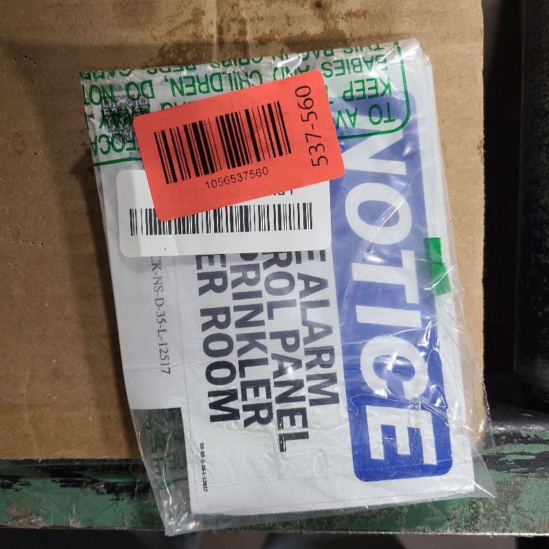 Photo 1 of (2 Pack) Fire Alarm Control Panel And Sprinkler Riser Room OSHA Notice Sign 5 Inch X 3.5 Inch Vinyl Label Decal Sticker Weather Resistant, UV Protected for Workplace, Business, and Construction Site, Made in the USA