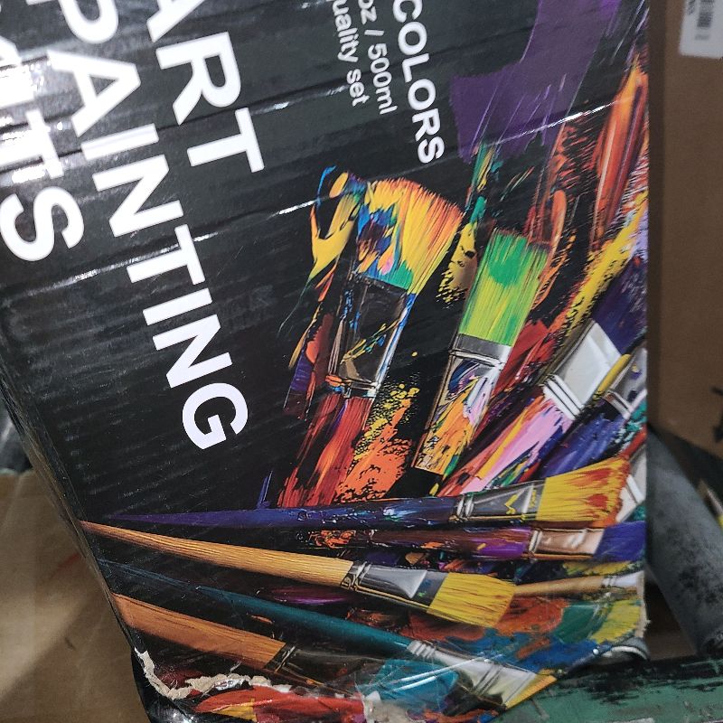 Photo 1 of 14 Colors Large Bulk Acrylic Paint Set (500 ml/16.9 oz Extra Large Bottles), Non-Toxic for Kids & Adults, Acrylic Paint Bulk on Wood, Glass, Ceramic, Art Painting Supplies with Palette Knife