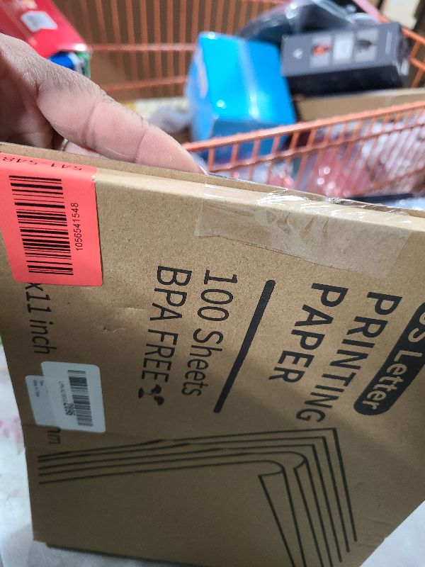 Photo 1 of 100 Sheets Thermal Printer Paper, 8.5"x 11" US Letter Size - High-Efficiency Durable Printing for Home Work, Printing Contract, Picture, Compatible with Most Thermal Printers (100 Sheets)