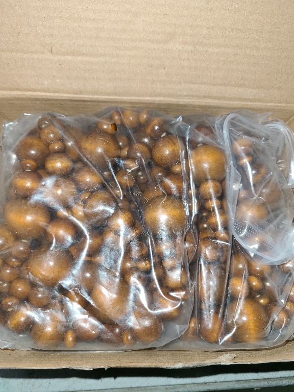 Photo 1 of 2 Pcs 16.4 Feet Christmas Wood Bead Garland Rustic Christmas Wooden Beads Decorative Tree Wooden Beaded Garland Decor Farmhouse Boho Ornaments for Xmas Decoration Supplies(Coffee)