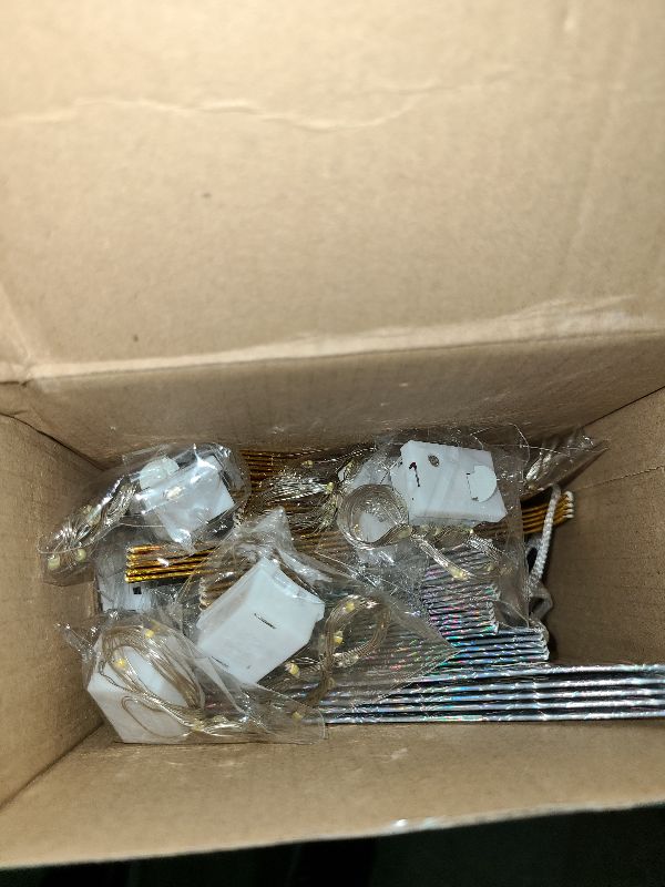 Photo 1 of 10 Pcs Christmas Paper Star Lantern Lampshade 3D Paper Star Hanging Decoration Light Lanterns with 20 LED Party Light for Xmas Independence Day Home Decor(Gold, Silver)