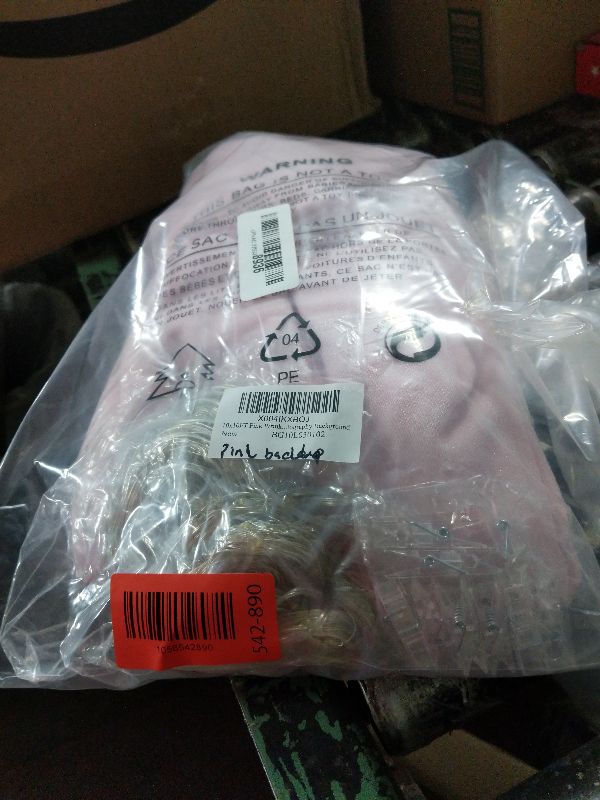 Photo 1 of 10x10FT Pink Wrinkle Free Backdrop Curtains with Lights String for Parties - Photo Curtain Backdrop with Lights for Wedding Decorations, Bridal Baby Shower Birthday Party Photography Background