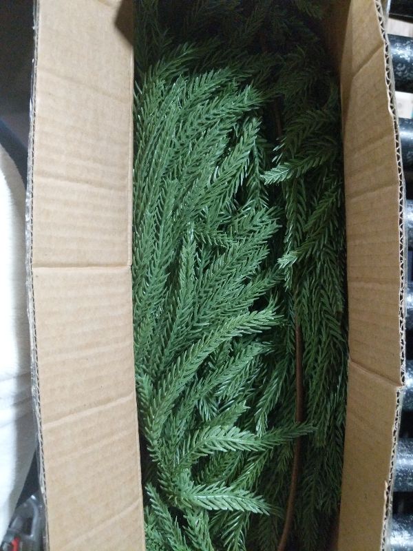 Photo 1 of  6 PCS Artificial Christmas Hand Rolled Pine Needles,Artificial Pine Needles Branch,Fake Greenery Pine Pick,Soft Glue Simulation Norfolk Pine Needles,Pine Twiging Stem Ornament
