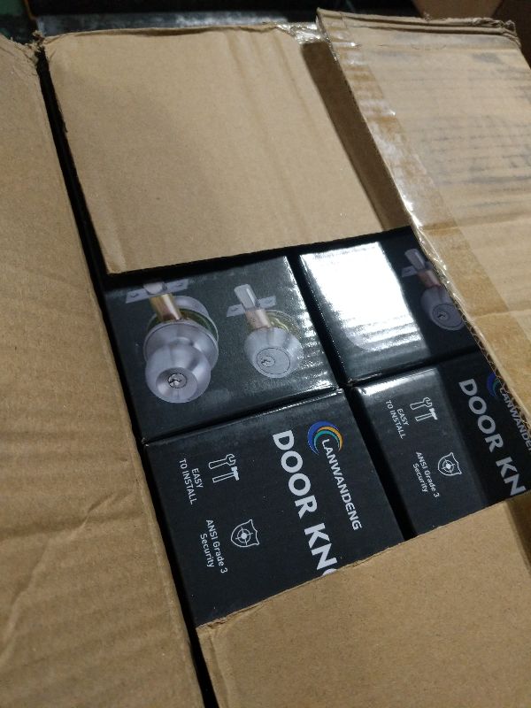 Photo 1 of (6Sets) All Keyed Same Entry Door Knob and Single Cylinder Deadbolt Combo Set, Satin Nickel Exterior Door Knobs with Lock and Keys for Entrance and Front Door