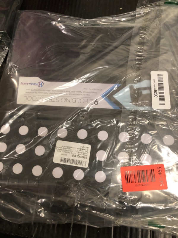 Photo 1 of 1pc.  Handy Laundry Folding Step Stool - Sturdy Enough Collapsible Stool to Support Adults and Safe Enough for Kids - Opens Easy with One Flip - Great for Kitchen, Bathroom or Bedroom (Black - 9 Inch)