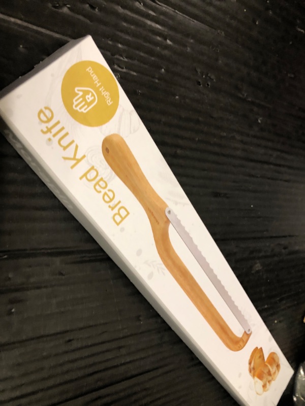 Photo 1 of Morapin Bread knife, bread slicer, bread bow knife - suitable for sour bread or homemade bread, 9.5-inch stainless steel slicing - Right Hand