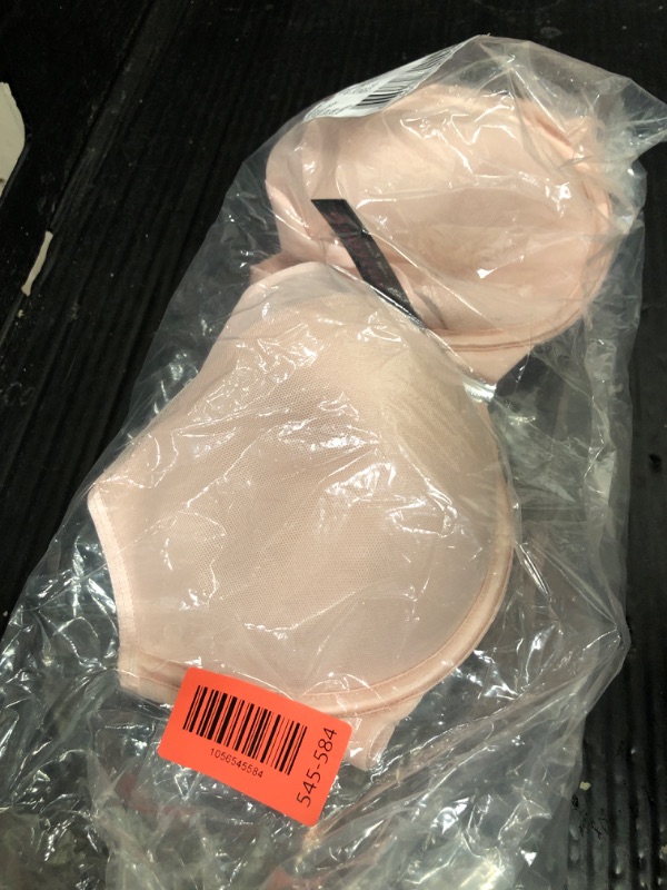 Photo 1 of 36d. Curvy Couture Sheer Mesh Racerback T-Shirt Bra, Pink