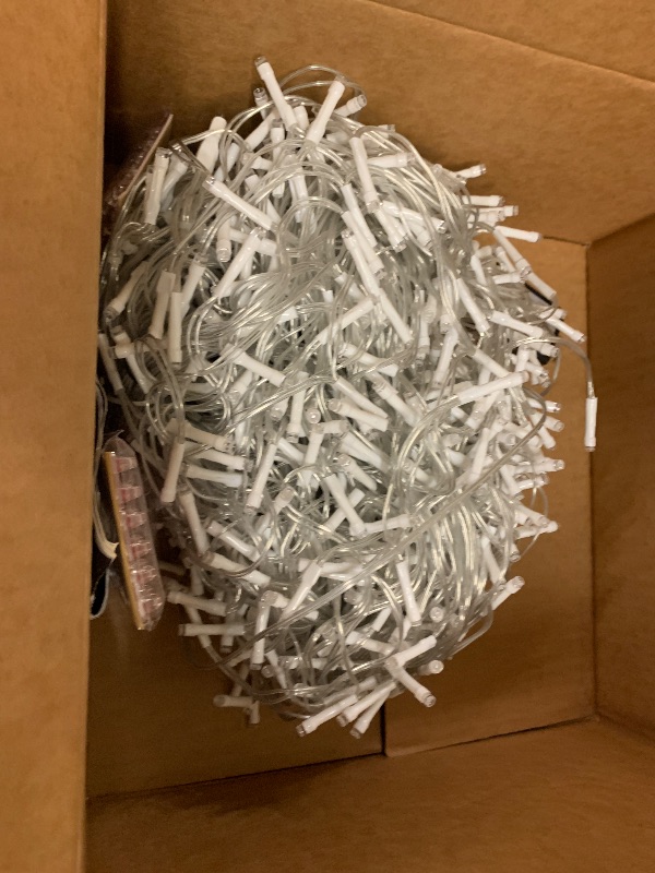 Photo 1 of 1600 LED 164FT Outdoor Christmas Lights Plug in 8 Modes with Timer Dimmable Christmas Decorations Waterproof Indoor Curtain String Lights for Roof Porch Garden Holiday Wedding Party Decor Blue