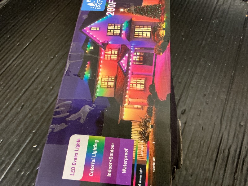 Photo 1 of 200FT Permanent Outdoor Lights for House, 2025 Smart RGB LED Outside Eaves Lights with APP Remote Control, IP67 Waterproof Outdoor Lighting Decor for Christmas Holiday, Halloween, Roof, Party, Daily