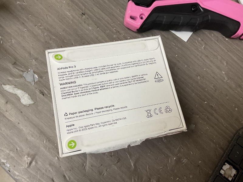 Photo 1 of SEE NOTES Apple AirPods Pro 3 Wireless Earbuds, Active Noise Cancellation, Live Translation, Heart Rate Sensing, Hearing Aid Feature, Bluetooth Headphones, Spatial Audio, High-Fidelity Sound, USB-C Charging