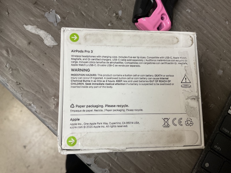 Photo 1 of Apple AirPods Pro 3 Wireless Earbuds, Active Noise Cancellation, Live Translation, Heart Rate Sensing, Hearing Aid Feature, Bluetooth Headphones, Spatial Audio, High-Fidelity Sound, USB-C Charging