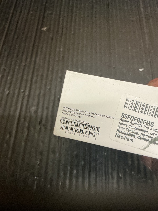 Photo 1 of Apple AirPods Pro 3 Wireless Earbuds, Active Noise Cancellation, Live Translation, Heart Rate Sensing, Hearing Aid Feature, Bluetooth Headphones, Spatial Audio, High-Fidelity Sound, USB-C Charging