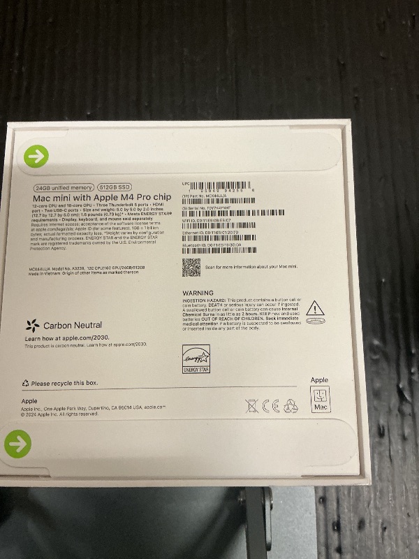 Photo 1 of Apple 2024 Mac mini Desktop Computer with M4 Pro chip with 12?core CPU and 16?core GPU: Built for Apple Intelligence, 24GB Unified Memory, 512GB SSD Storage, Gigabit Ethernet. Works with iPhone/iPad